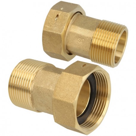 JUEGO RACOR LATÓN PARA CONTADOR 25mm (1 1/4"x1")