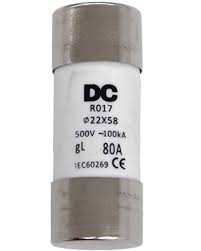 FUSIBLE CILINDRICO 22x58 80A GL