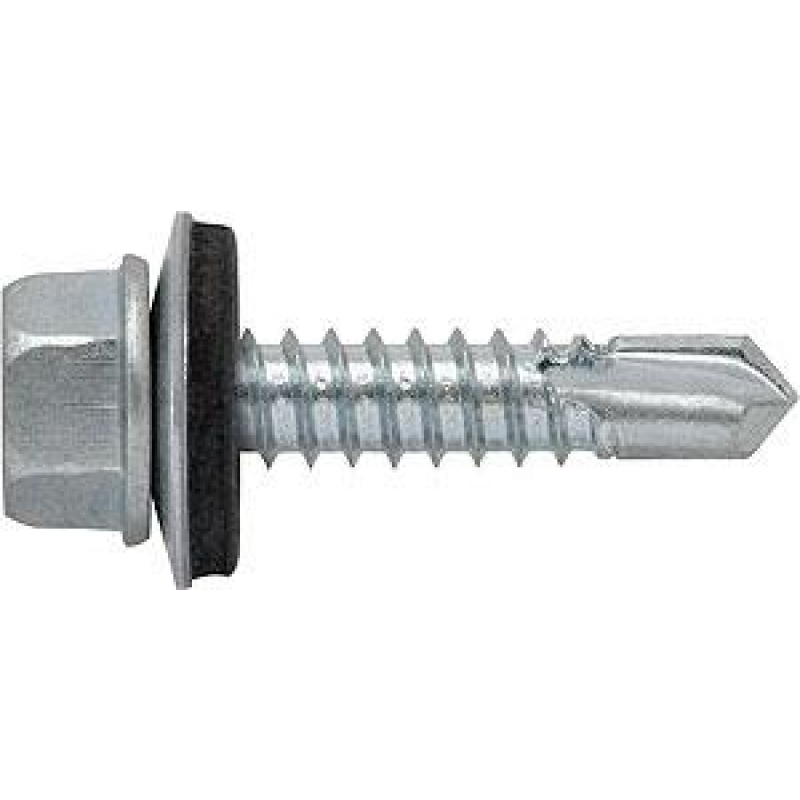 TORNILLO AUTOTALADRANTE M5,5x40mm C/ARANDELA DE 16mm ACERO INOXIDABLE A4