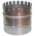 MANGUITO COLLARÍN CON PESTAÑA CHAPA GALVANIZADA 100mm
