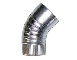 CODO  CHAPA GALVANIZADA 45º 125MM M-M