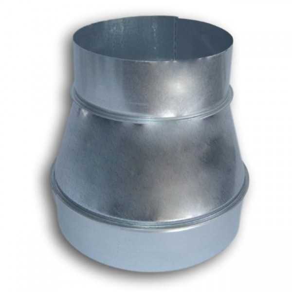 REDUCCIÓN CHAPA GALVANIZADA 200MM A 100MM H-H