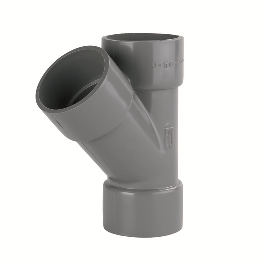 Y 45º 50mm PVC DERIVACIÓN SIMPLE 