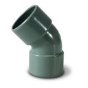 CODO PVC 45º 50mm M-H  EVACUACION