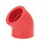 [CTU1339] CODO PPR 45º D90 (Italsan) Termosoldable NIRON RED