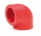 [CTU1347] CODO PPR 90º D40 (Italsan) Termosoldable NIRON RED