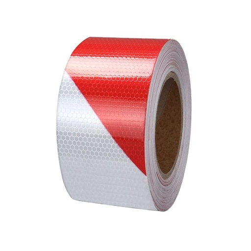[FSI0498] ROLLO CINTA BALIZA 5CM ROJA-BLANCA ADHESIVA