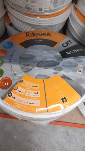 [ECA0350] METRO CABLE COAXIAL APANTALLADO TV/SAT (TELEVES  214210) (E 100MTS)