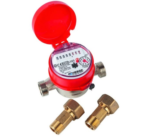 [CCO0039] CONTADOR AGUA CALIENTE DN20 3/4 C/RACORES